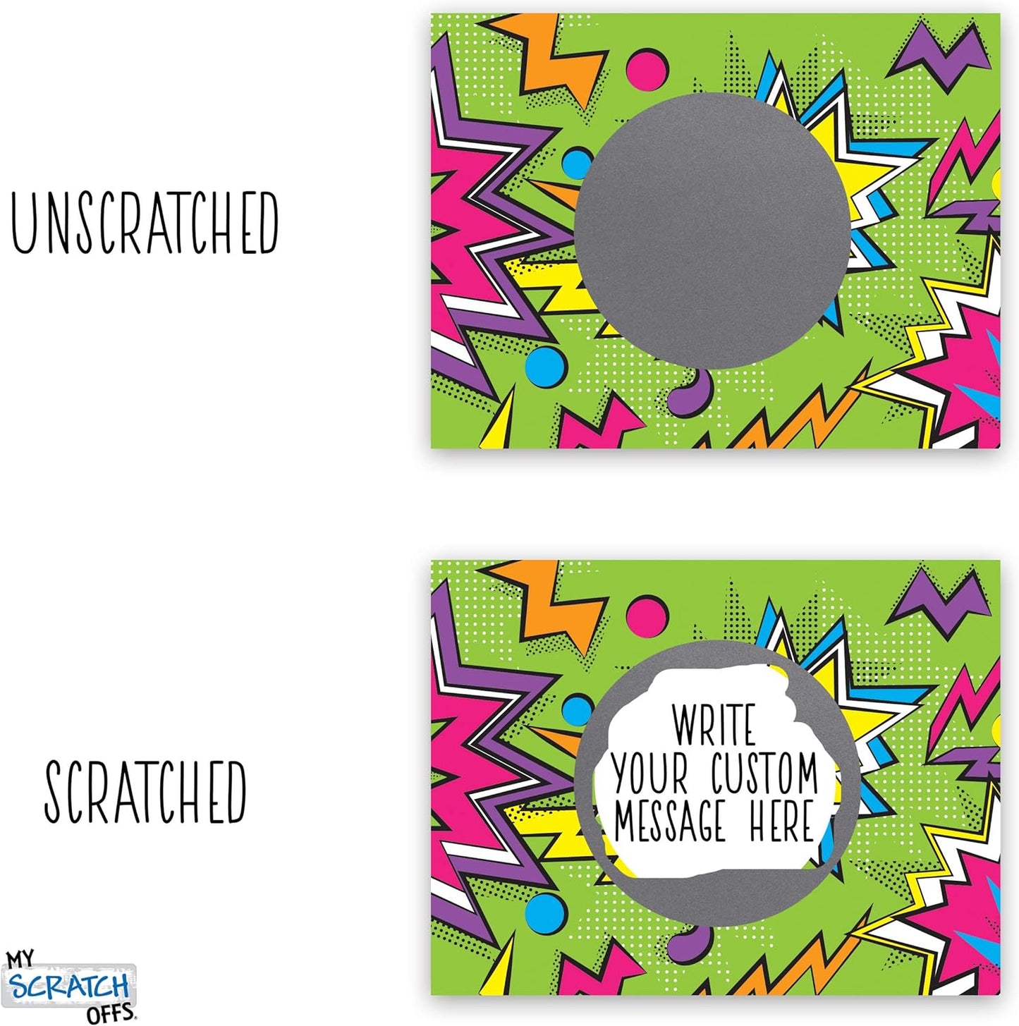 My Scratch Offs - Customizable Scratch-Off Cards Graffiti Design for Prizes, Classroom Rewards & Teacher Supplies, 50 Pack