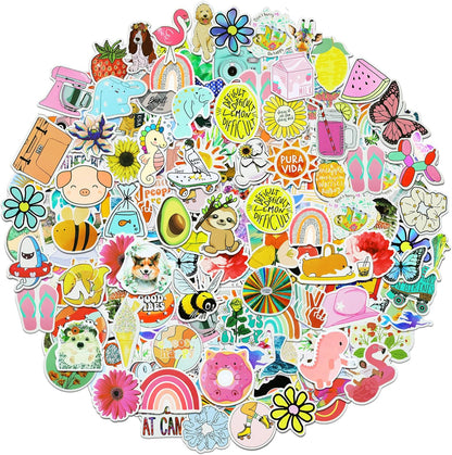 200Pcs Water Bottle Stickers for Kids, Cute Stickers for Water Bottles, Vinyl Waterproof Aesthetic Laptop Sticker Pack Classroom Prizes Skateboard for Kids Teens Girls Students (Cute-200pcs)