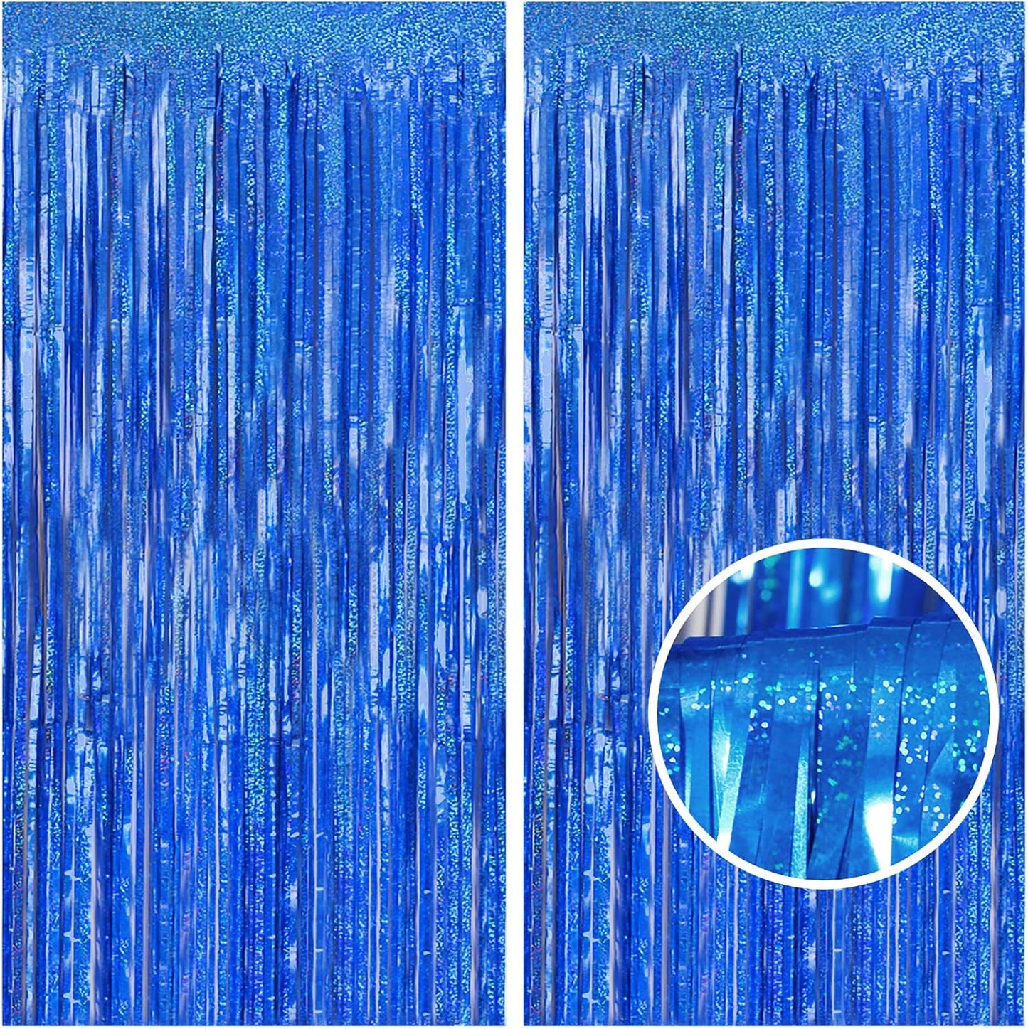 Melsan 2 Pack 3.2 ft x 8.2 ft Tinsel Foil Fringe Curtains Backdrop, Sparkle Metallic Foil Curtains for Party Photo Booth Props Decoration, Pinkish Purple