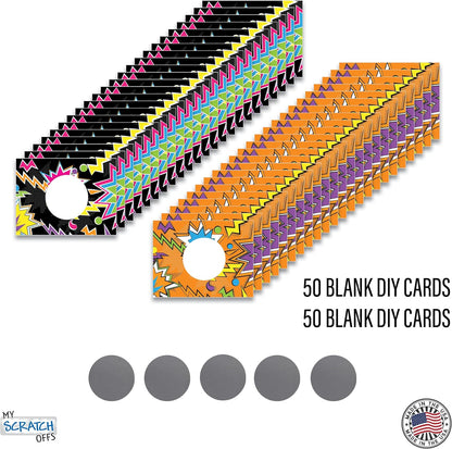 My Scratch Offs - Customizable Scratch-Off Cards Graffiti Design for Prizes, Classroom Rewards & Teacher Supplies, 50 Pack