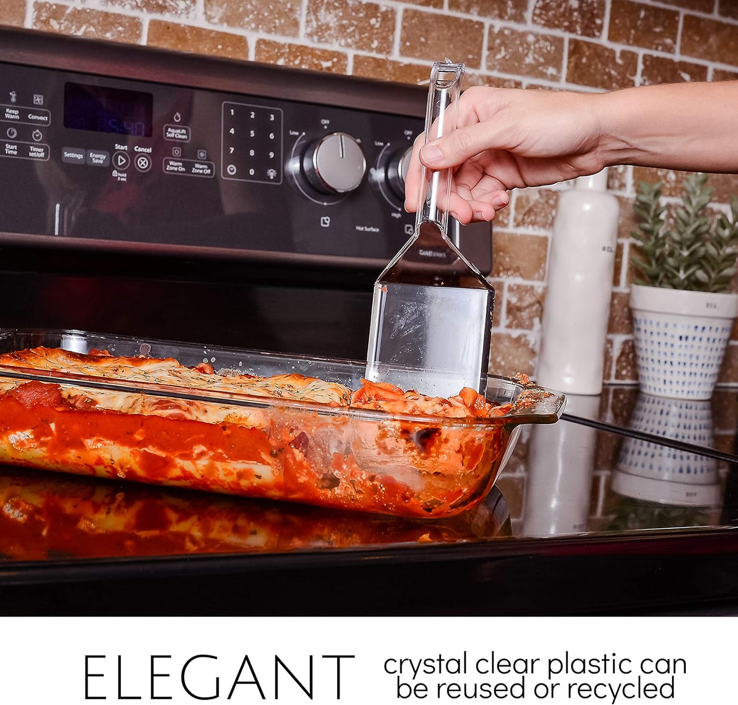 Plasticpro Disposable Plastic Serving Spatula Durable Heavy Duty Premium Serving Utensils Clear Pack of 4