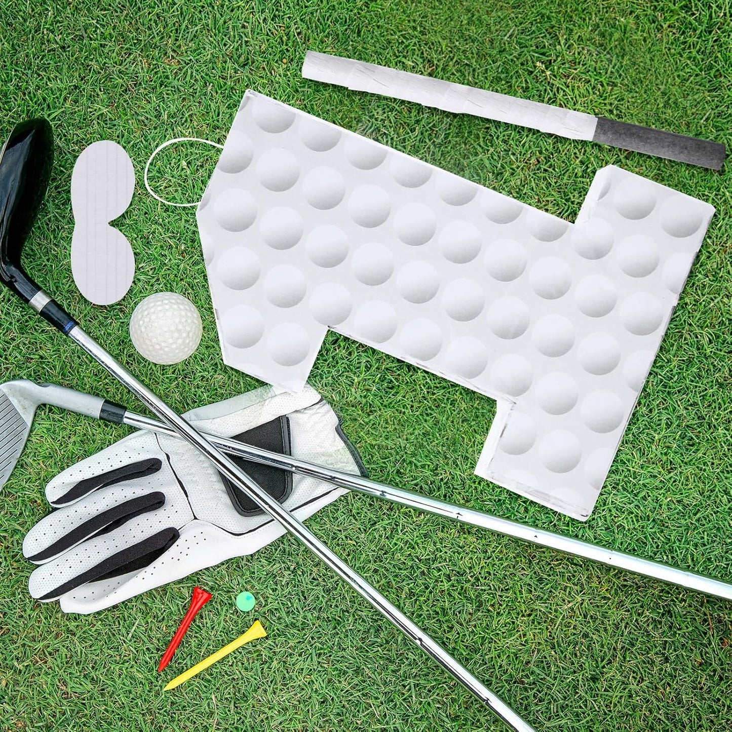 Gemscream Golf Number 7 Piñata with Stick Blindfold and Confetti Golf Birthday Decorations Sports Themed Piñata 7th Birthday Party Supplies