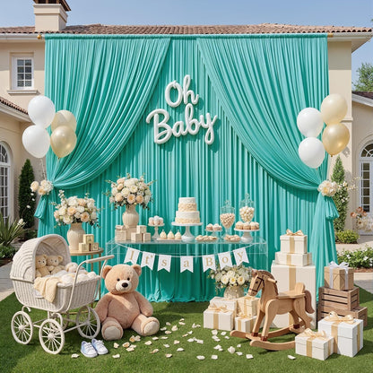 10ftx10ft Black Backdrop Curtains for Weddings Parties, Wrinkle Free 2 Panels Silky Polyester Photo Backdrop Drapes Back Drop Cloth Drapery for Birthday Mother'sDay Photography Background