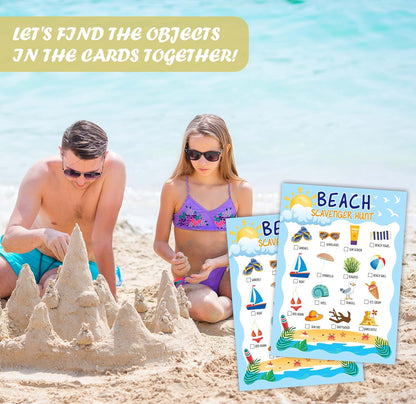 Beach Scavenger Treasure Hunt Game Cards, Outdoor Nature Scavenger Hunt Games, Summer Holiday Birthday Party Supplies Activities(25 Game Cards), 06