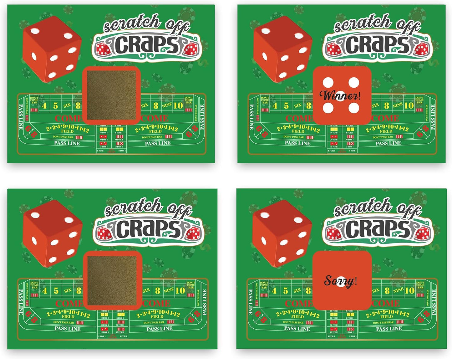 My Scratch Offs Casino Night Party Game - 26 Cards (24 Non-Bingo, 2 Bingo)