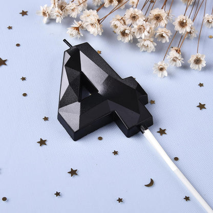 PHD CAKE 2.76 Inch Crystal Black 9 Number Birthday Candles, Black Number Candles, Cake Number Candles, Party Celebration