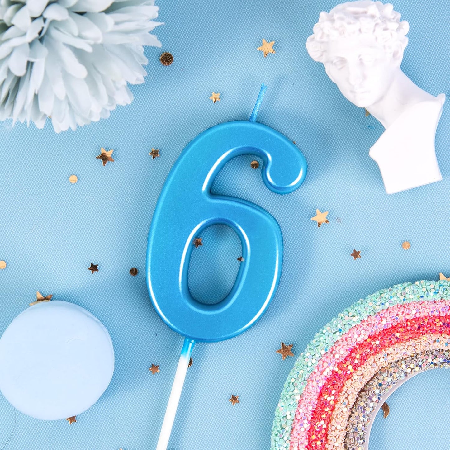 PHD CAKE 2.76 Inch Modern Gold 2 Number Birthday Candles, Gold Number Candles, Cake Number Candles, Party Celebration