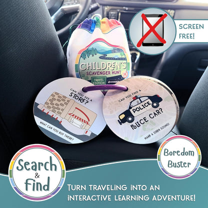 Children's Scavenger Hunt | Toddler Activities | Games for 2, 3 Year Old's & Up | Kids Educational Scavenger Hunt Cards (Travel Edition)
