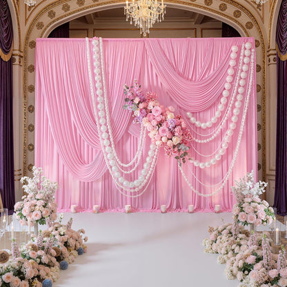 10ftx10ft Black Backdrop Curtains for Weddings Parties, Wrinkle Free 2 Panels Silky Polyester Photo Backdrop Drapes Back Drop Cloth Drapery for Birthday Mother'sDay Photography Background