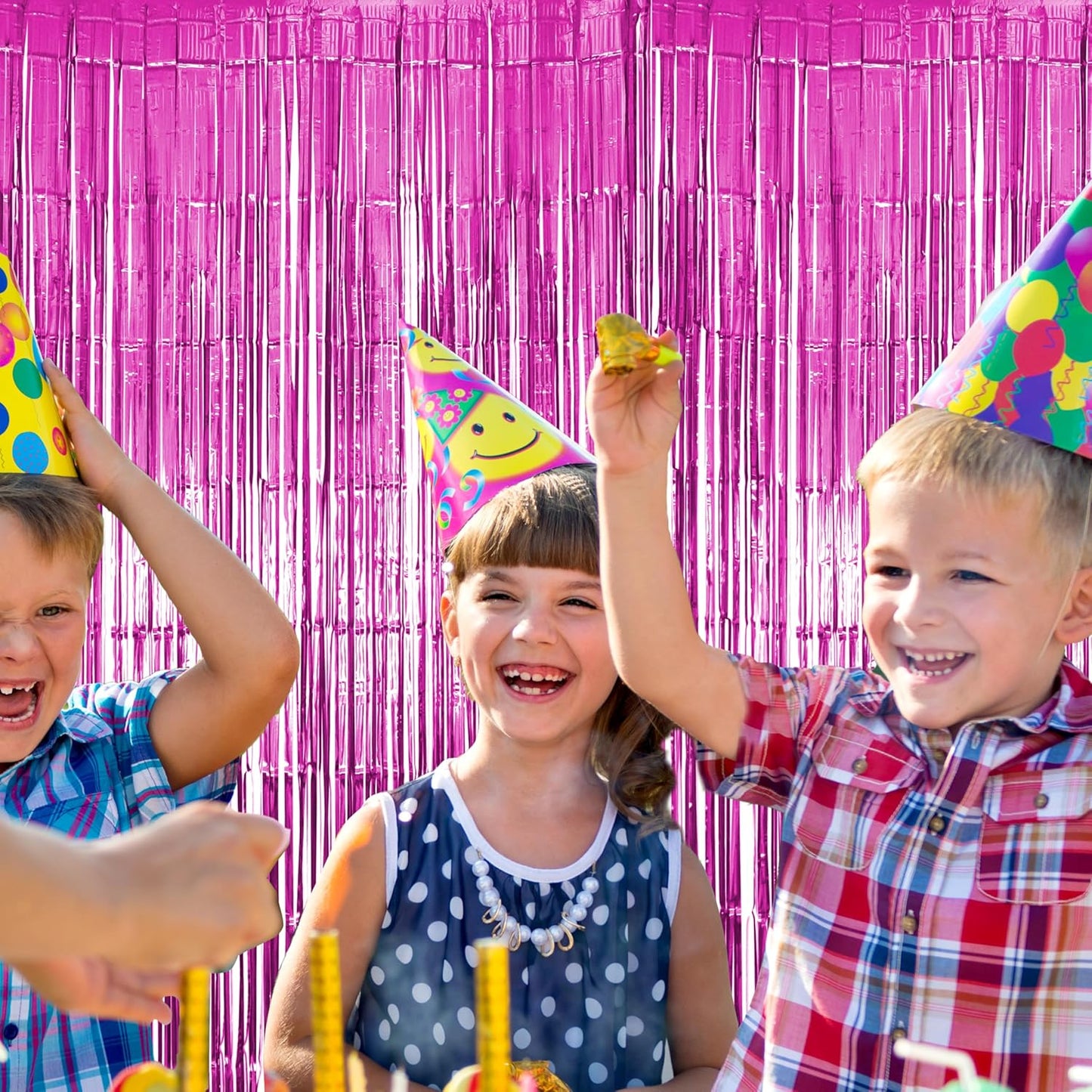 Hampton Distribution 6 Pack Silver Foil Fringe Curtains, Silver Tinsel Backdrop Party Curtains, Party Supplies for Birthday, Holidays, Parties & More