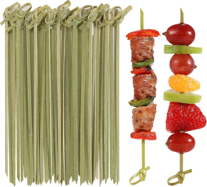 200 PCS Cocktail Picks, 4.7 Inch Toothpicks for Appetizers, Natural Bamboo Knot Skewers, Mini Food Sticks, Fancy Tooth Picks for Drinks,Fruit,Charcuterie,Cocktail Garnish Accessories, Party Supplies