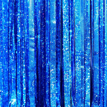 PartyWoo Silver Streamers 3pcs Tinsel Backdrop 8.2FT Metallic Tinsel Foil Fringe Streamer Curtains Party Photo Booth Backdrop for Graduation Baby Shower Bachelorette Wedding Disco Party Decorations