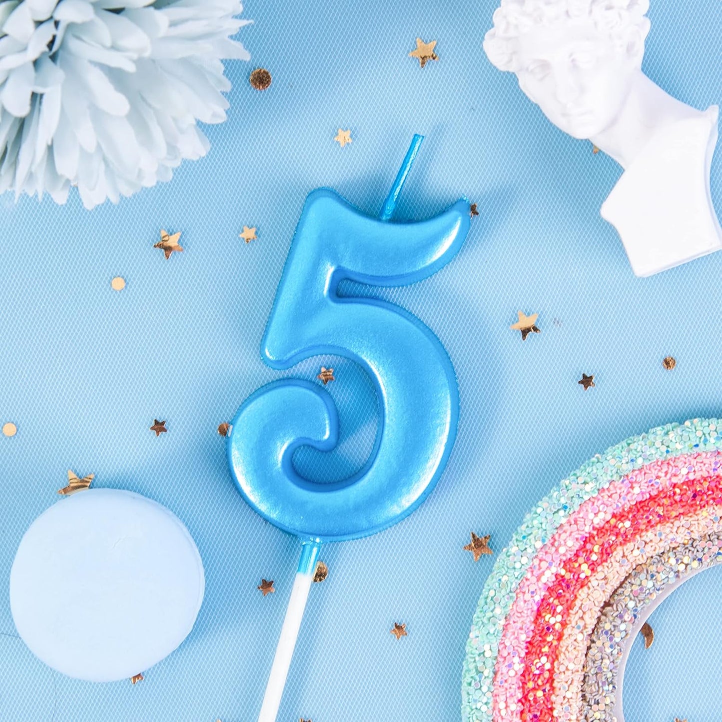 PHD CAKE 2.76 Inch Elegant Gold 1 Number Birthday Candles, Gold Number Candles, Cake Number Candles, Party Celebration