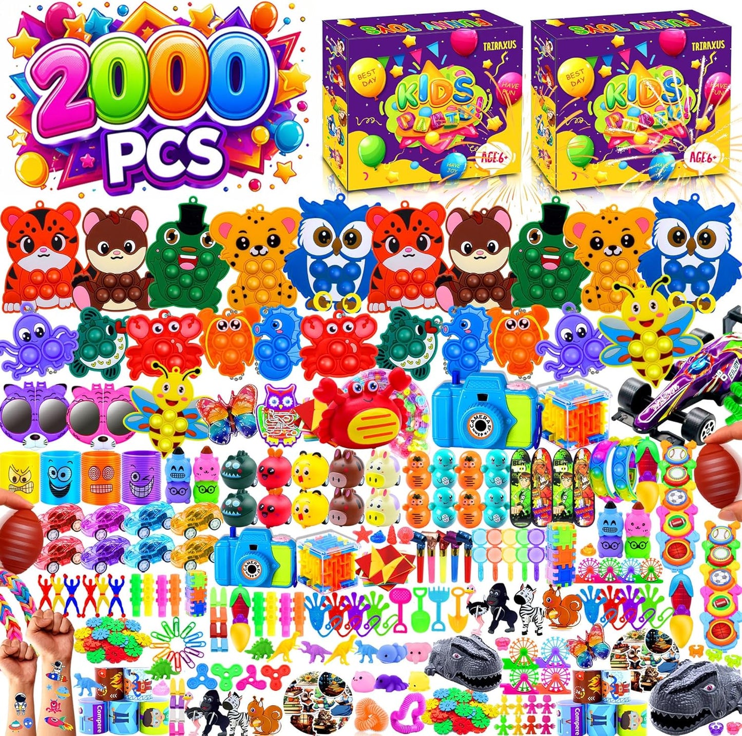 1000 PCS Party Favors for Kids, Bulk Fidget Toys,Goodie Bags Stuffers, Treasure Box Toy for Classroom Prizes, Birthday Gifts, Stocking Pinata Filler Stuffers