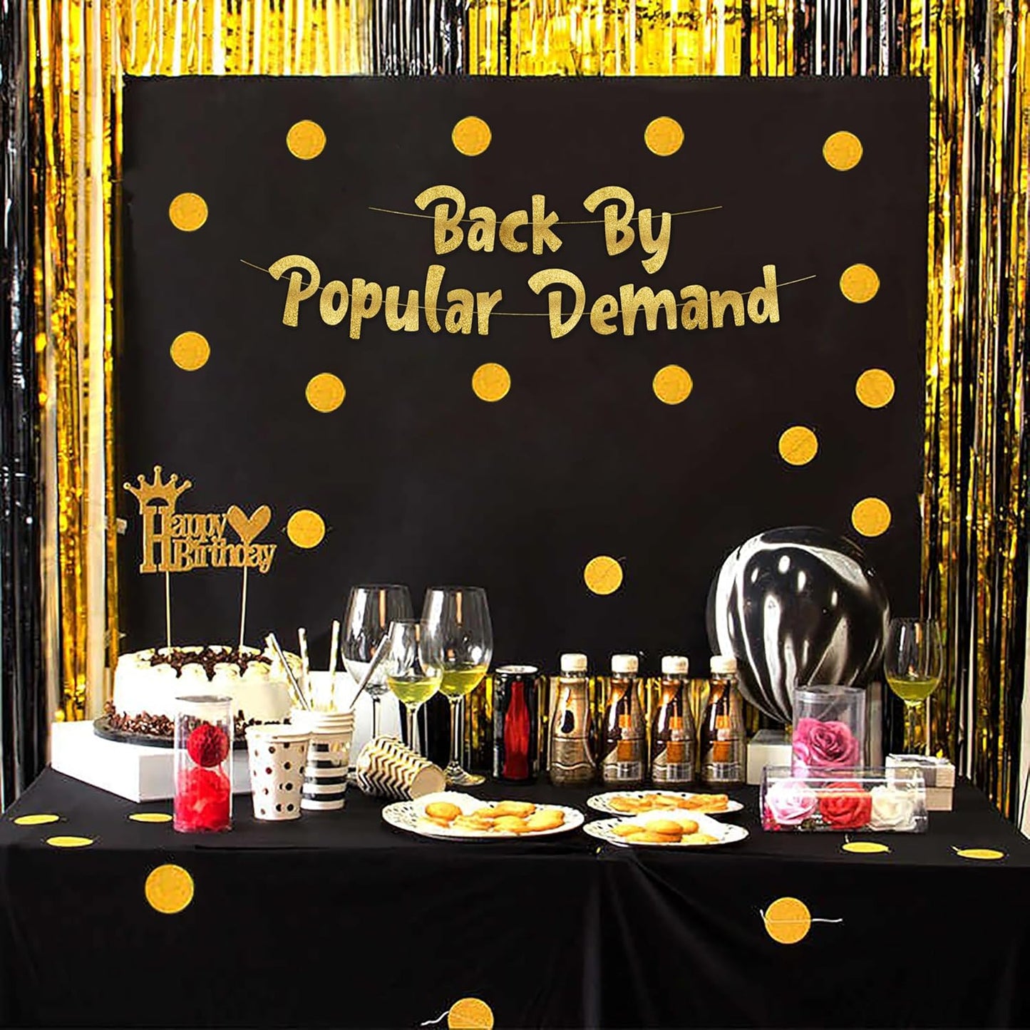 Pre-Strung Back By Popular Demand Gold Glitter Banner - Welcome Home Decorations, Divorce Party Supplies, Funny Homecoming Gifts
