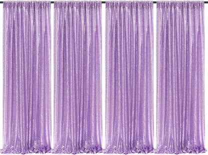 Poise3EHome Black Sequin Backdrop Curtains, 2 Panels 2FTx8FT Glitter Photo Booth Backdrop for Halloween Birthday Bachelorette Wednesday Twilight Party Decorations
