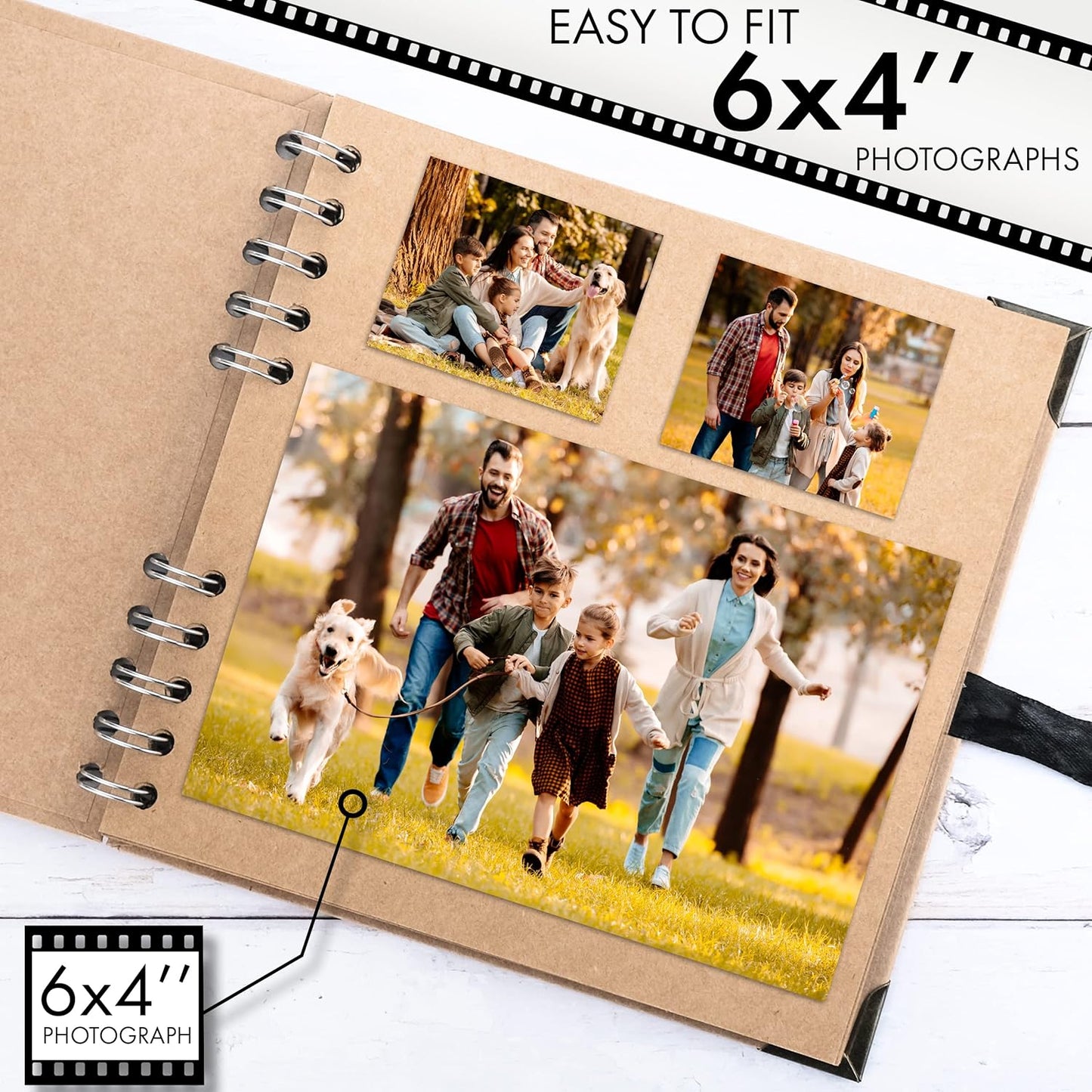 Bstorify Scrapbook Album 60 Pages (8 x 8 Inch) Brown Thick 200gsm Kraft Paper, Photo Album Scrapbook, Memory Book - Ideal for Your Scrapbooking Albums Art & Craft Projects