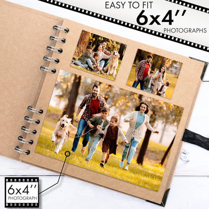 Bstorify Scrapbook Album 60 Pages (8 x 8 Inch) Brown Thick 200gsm Kraft Paper, Photo Album Scrapbook, Memory Book - Ideal for Your Scrapbooking Albums Art & Craft Projects