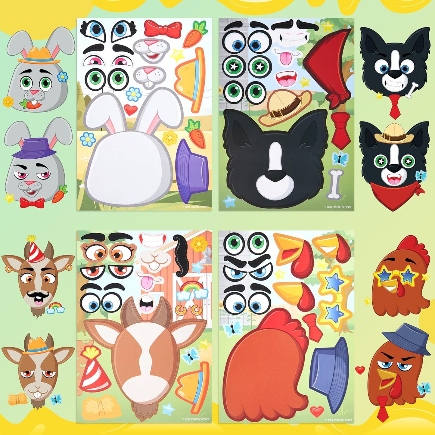 JOYIN 36 Sheets 9"x6" Make a face Stickers for Kids, Make Your Own Animal Stickers with Unicorn, Dinosaur, Sea and Safari Animals, Crafts Birthday Party Favors, Goodie Bags Classroom Activities