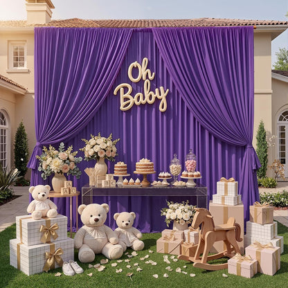 10ftx10ft Black Backdrop Curtains for Weddings Parties, Wrinkle Free 2 Panels Silky Polyester Photo Backdrop Drapes Back Drop Cloth Drapery for Birthday Mother'sDay Photography Background