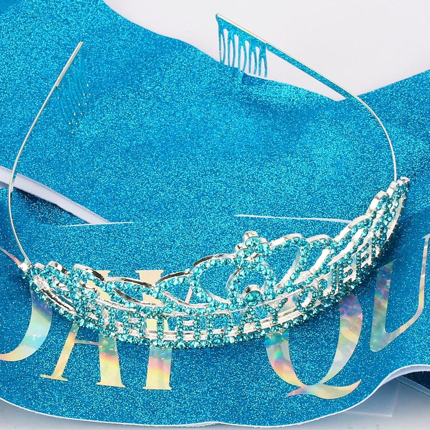 CAVETEE Gold Birthday Crowns and Sash - Queen Tiara for Party Decorations
