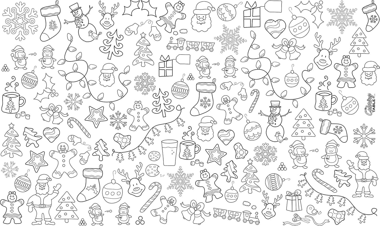 Animal Fun Design – Square Tablecloth 60”X60” – Interactive Coloring Tablecloth for Kids - Poly/Cotton Fabric – Washable and Reusable – DIY Activity for Children and Adults