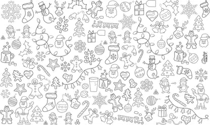 Animal Fun Design – Square Tablecloth 60”X60” – Interactive Coloring Tablecloth for Kids - Poly/Cotton Fabric – Washable and Reusable – DIY Activity for Children and Adults