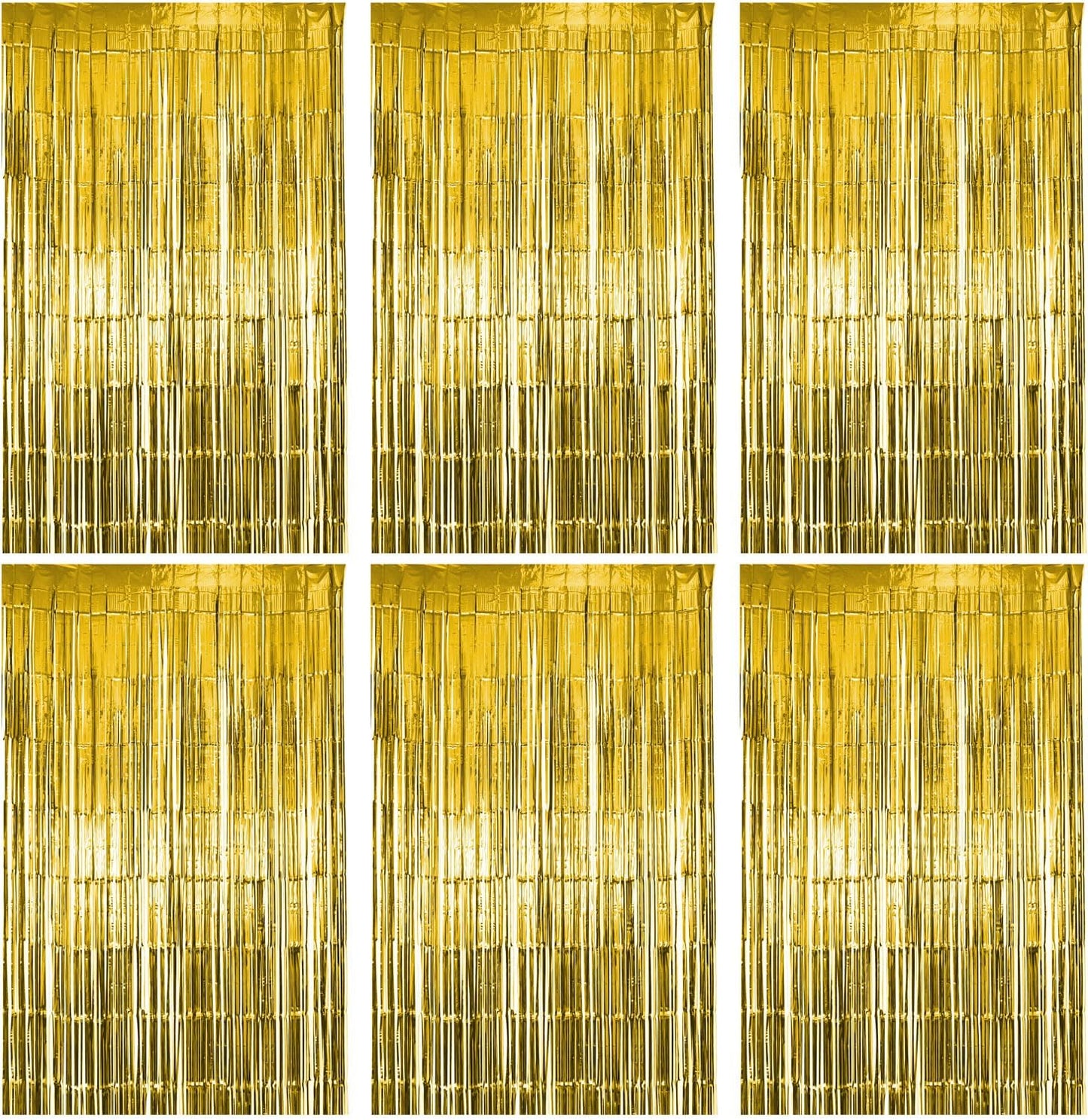 Hampton Distribution 6 Pack Silver Foil Fringe Curtains, Silver Tinsel Backdrop Party Curtains, Party Supplies for Birthday, Holidays, Parties & More