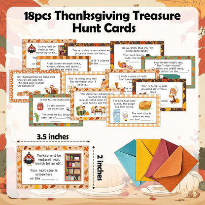 Thanksgiving Scavenger Hunt Games, Fall Holiday Treasure Hunt Clues Game Cards, Thanksgiving Party Games for Family Friend Groups, Fall Theme Party Decorations Supplies Favors，04