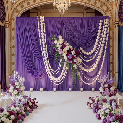 10ftx10ft Black Backdrop Curtains for Weddings Parties, Wrinkle Free 2 Panels Silky Polyester Photo Backdrop Drapes Back Drop Cloth Drapery for Birthday Mother'sDay Photography Background