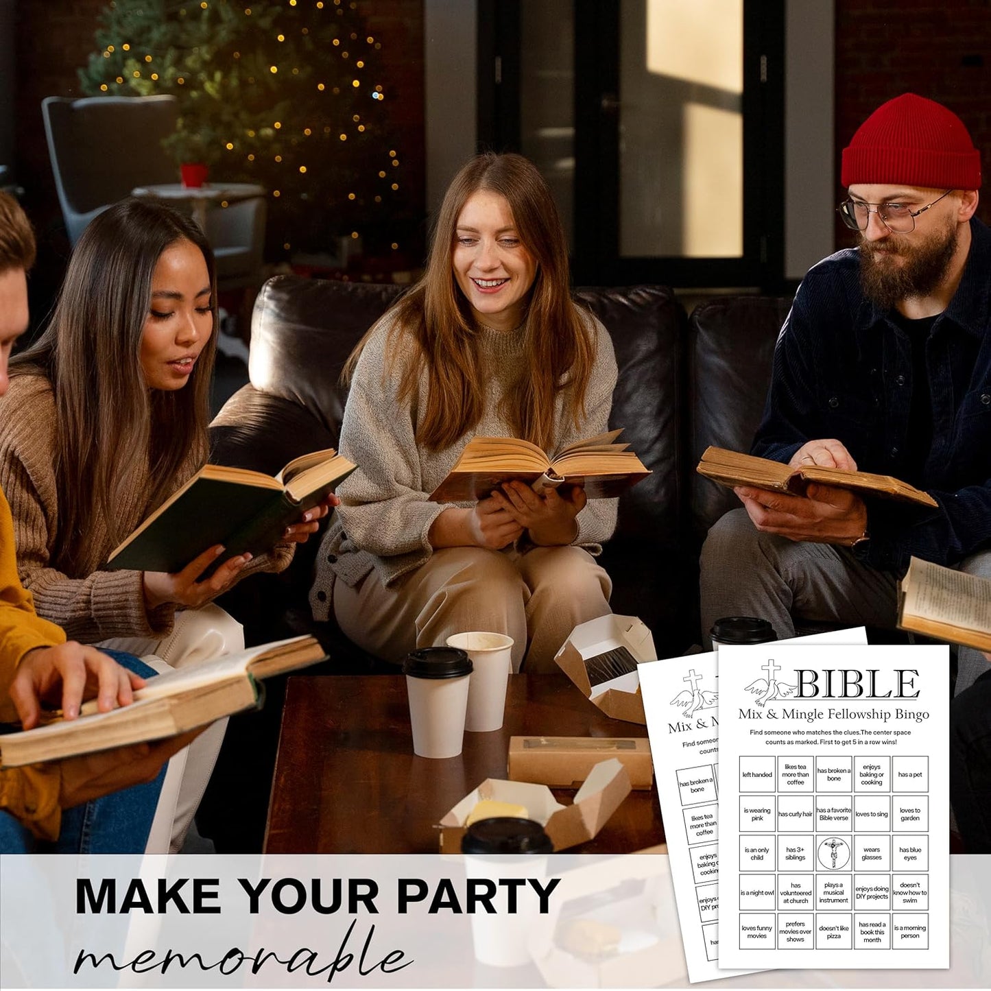 Bible Fellowship Bingo Cards, 25 Unique Sheets, Bible Bingo for Church Groups, Engaging Christian Games, Fun Bible Games Activity for Youth and Adults