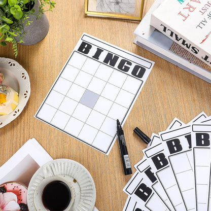 WinnerWhy 36 Pcs Blank Bingo Cards White Jumbo Bingo Game Board Make Your Own Cards Bulk Blank Large Sheet Squares Funny Game Board for Adult Party Square Fill in Gift