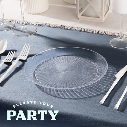 PLASTICPRO 30 Pack Crystal Like Clear Disposable Plastic Plates Dinner Dishes 6 ounce Bowls for Special Occasions Parties