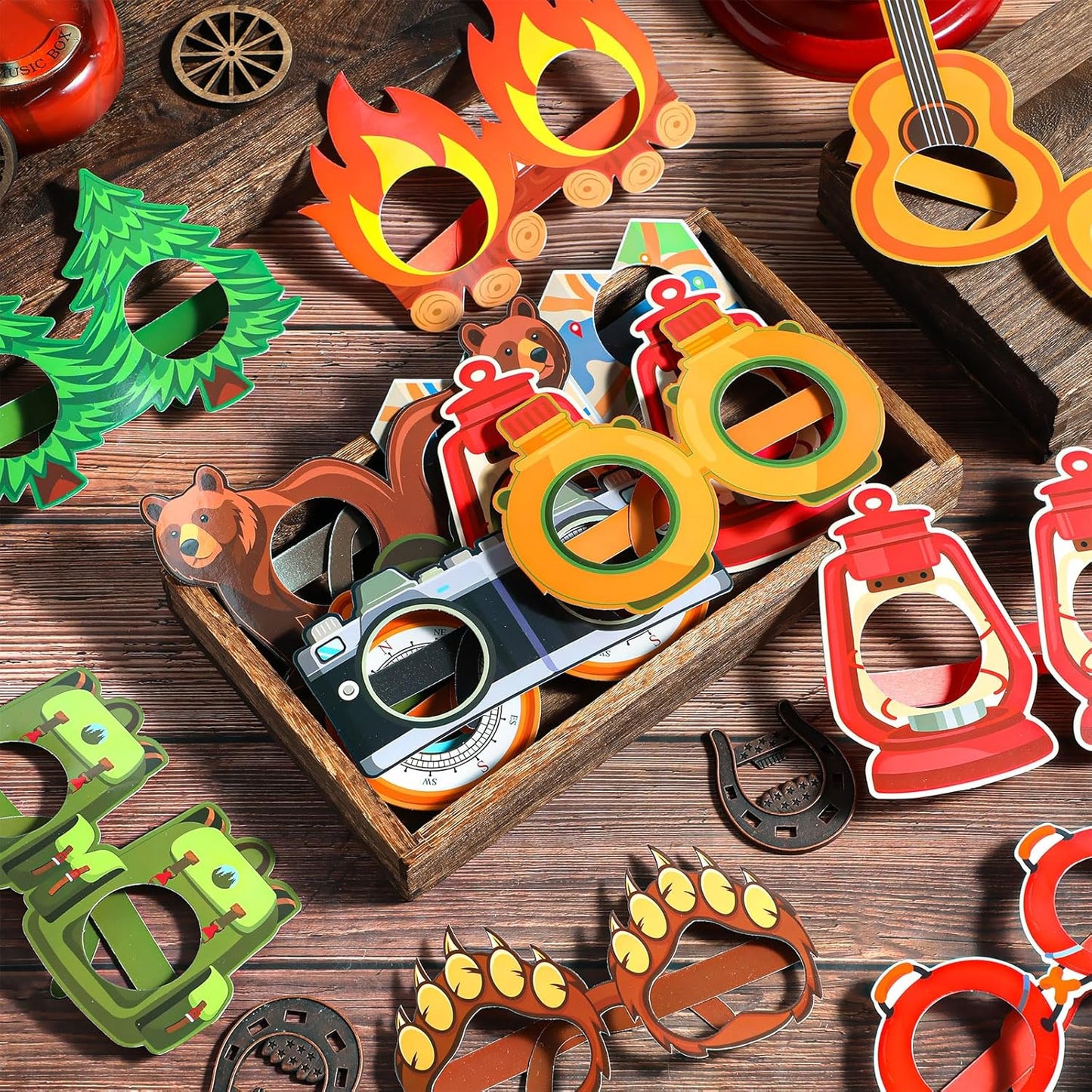 32 Pcs Spa Party Favors Paper Glasses Makeup Paper Eyeglasses Frames Spa Photo Booth Props Selfie Props for Makeup Birthday Party Decorations