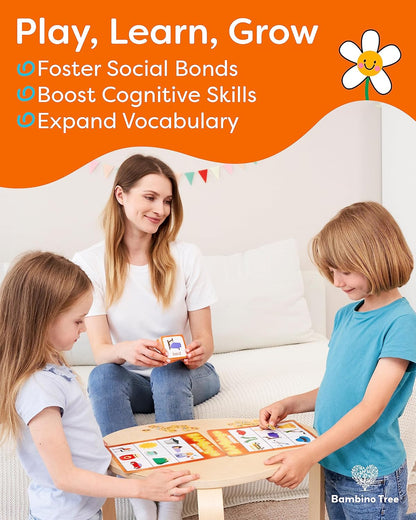 THE BAMBINO TREE Sight Word Bingo Game Level 1 and 2 - Educational Games for Kids - Learn to Read Vocabulary for Kindergarten 1st Grade - Dolch's Fry's Words Lists
