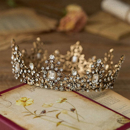 SWEETV Queen Crown for Women - Baroque Wedding Tiaras and Crowns,Jeweled Tiara Crown,Prom Birthday Halloween Hair Accessories