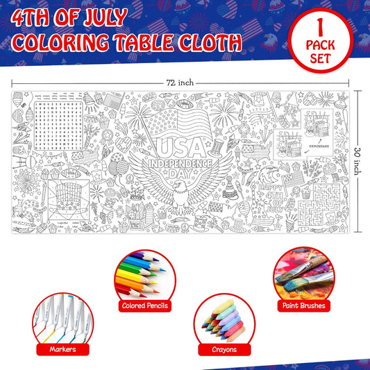 Summer Coloring Tablecloth for Kids, Giant Jumbo 30x72 Inch Poster with Beach and Outdoor Fun, Ideal for Summer Party Games, Decorations, Classroom Activities, and Celebration Supplies