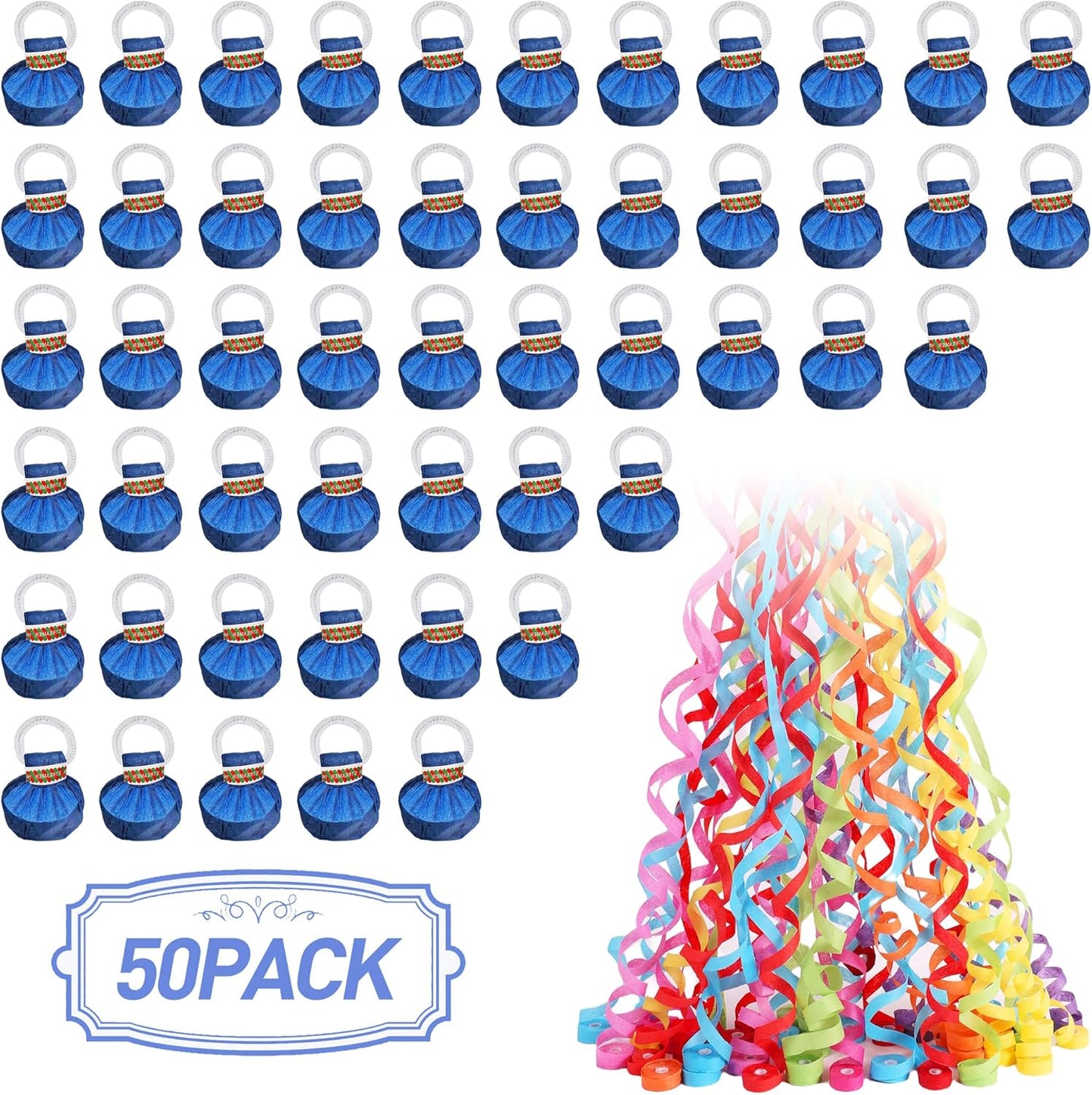 No Mess Streamers,12Pack Colorful No Mess Confetti Poppers,Party Poppers for Birthday,Wedding,Celebrations,School Opening,Graduation,Retirement Party