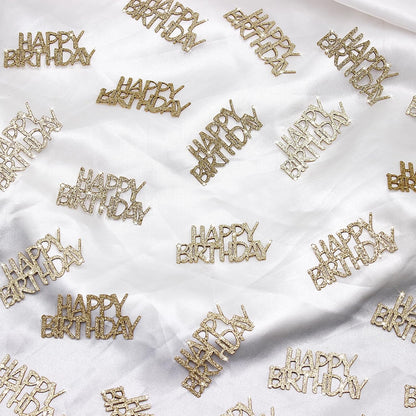 Pink Happy Birthday Confetti - Girl Birthday Party Decorations - Light Pink Glitter Scatters for Baby Girl Party Table Decor Supplies - 100PC