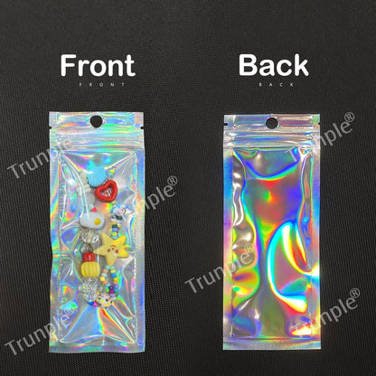 Trunple Smell Proof Bags & Resealable Foil Pouch Mylar Sample Bag Great for Party Favor Food Storage (Holographic Color) (50pcs-6x9 inch)