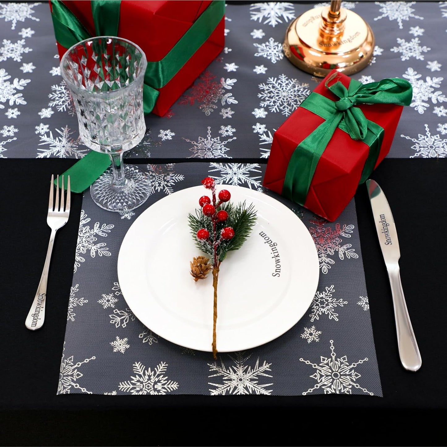 Snowkingdom 2 Pieces Gold Table Runner, Sequin Glitter Foil Metallic Thin Mesh Runner Roll 11"x108", Gold Table Decorations for Event Party, Wedding, Birthday Party, Christmas
