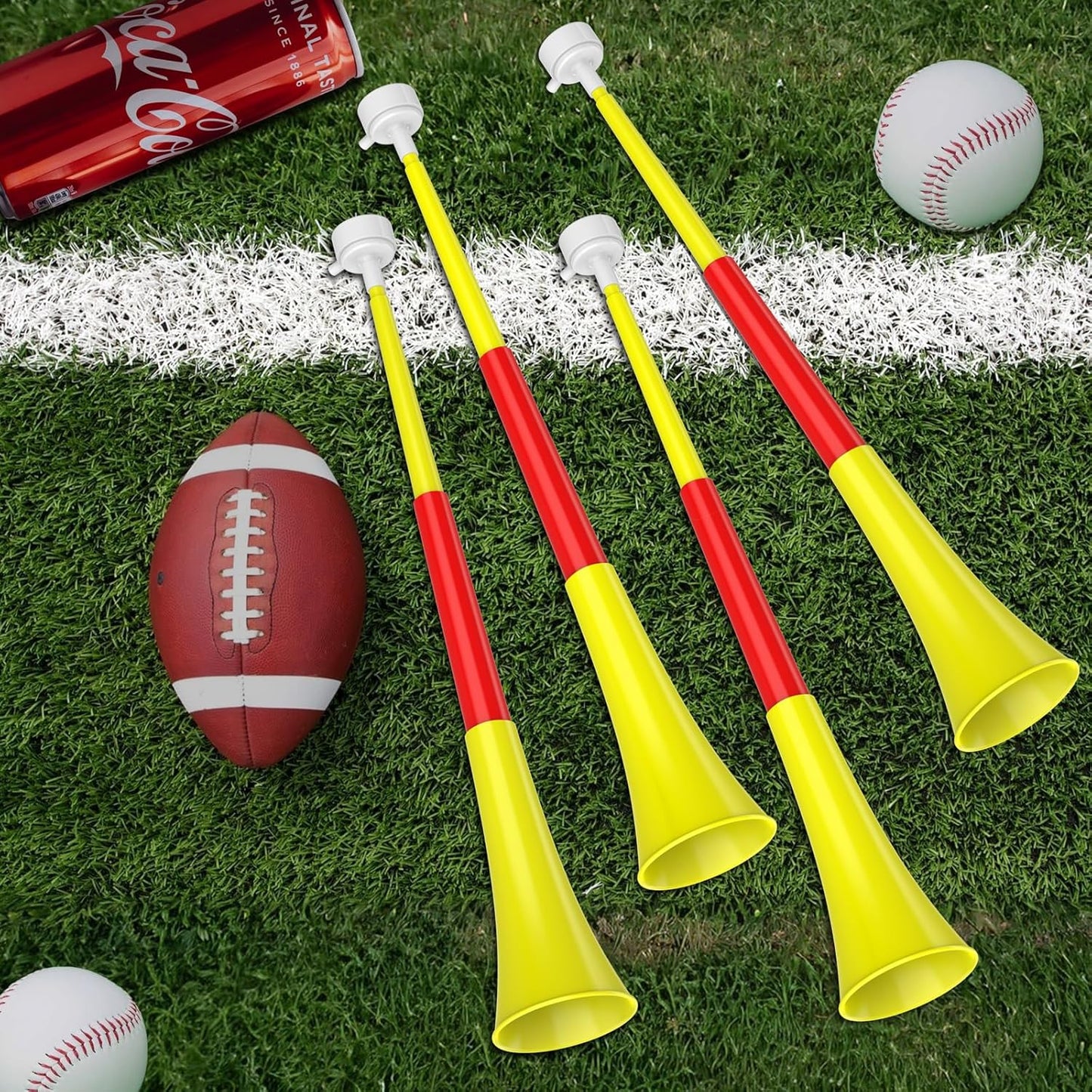 Collapsible Stadium Horn Noise Maker 24 Inch Vuvuzela Plastic Trumpet Horn Blow Horns Noisemakers for Sporting Events Graduation Games School Sports Party Supplies Favors Accessories