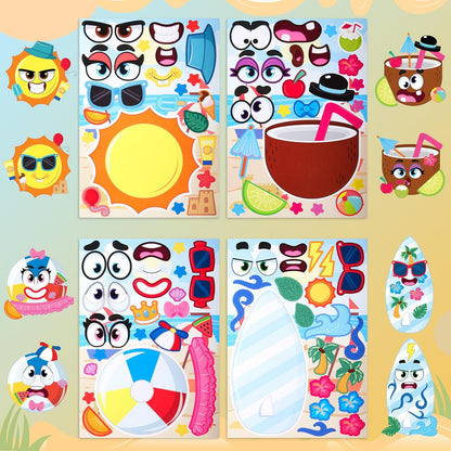 JOYIN 36 Sheets 9"x6" Make a face Stickers for Kids, Make Your Own Animal Stickers with Unicorn, Dinosaur, Sea and Safari Animals, Crafts Birthday Party Favors, Goodie Bags Classroom Activities