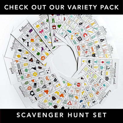 Road Trip Scavenger Hunt Games for Kids, Outdoor or Indoor, Birthday Party, Travel Activities, 10 Dry Erase Markers and Cards, Educational Family Game Night