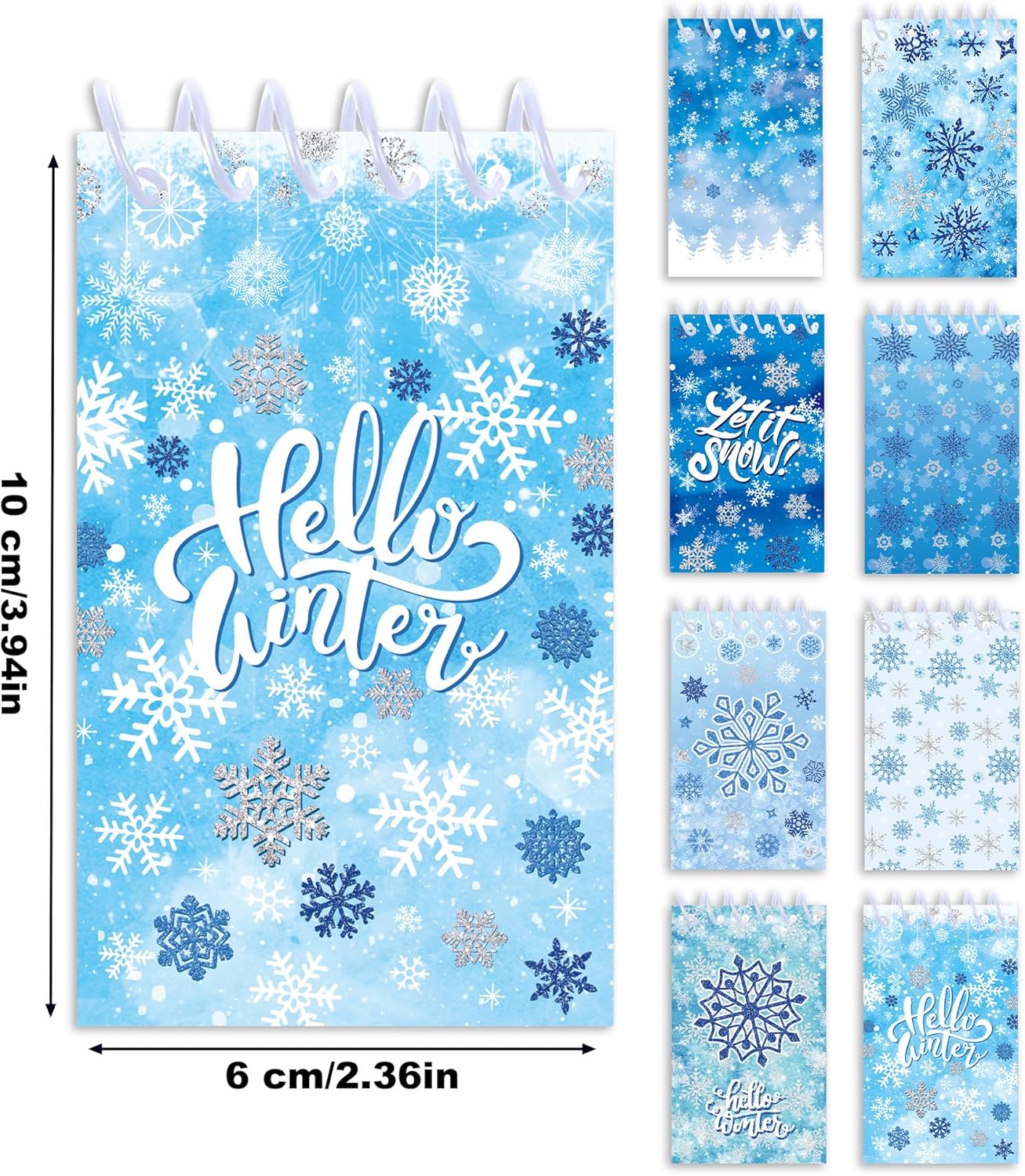 24 Pcs Christmas Snowflake Mini Pocket Notebooks 2.36 x 3.94 Inch Christmas Snowflake Small Notepads Winter Them Birthday Party Favors Gift for Office Teacher Classroom Rewards Supplies