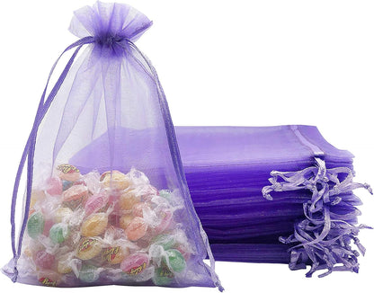 Jexila 120PCS Sheer Organza Bags 5X7 inches Mesh Drawstring Gift Bags Small for Jewelry Wedding Party Baby Shower Favor Bags (Rainbow )