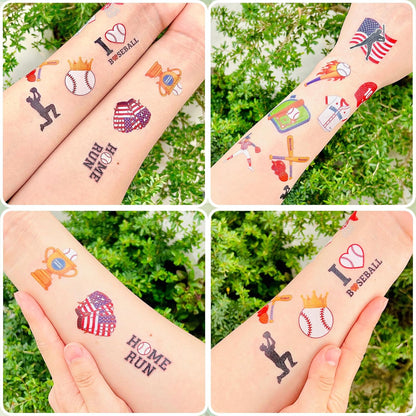 96PCS Baseball Temporary Tattoos Stickers - Baseball Birthday Party Favors Sport Themed Birthday Party Decorations Accessories Supplies Gift Idea For Kids Teens Teamate Adult Classroom Prizes Rewards