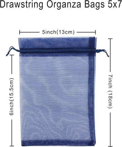 Jexila 120PCS Sheer Organza Bags 5X7 inches Mesh Drawstring Gift Bags Small for Jewelry Wedding Party Baby Shower Favor Bags (Rainbow )