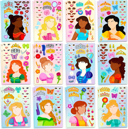 JOYIN 24 Sheets 9"x6" Make a face Stickers for Kids, Make Your Own Stickers with Unicorn, Dinosaur, Sea and Safari Animals, Party Favors Kids Crafts, Goodie Bags Stuffers Classroom Activities