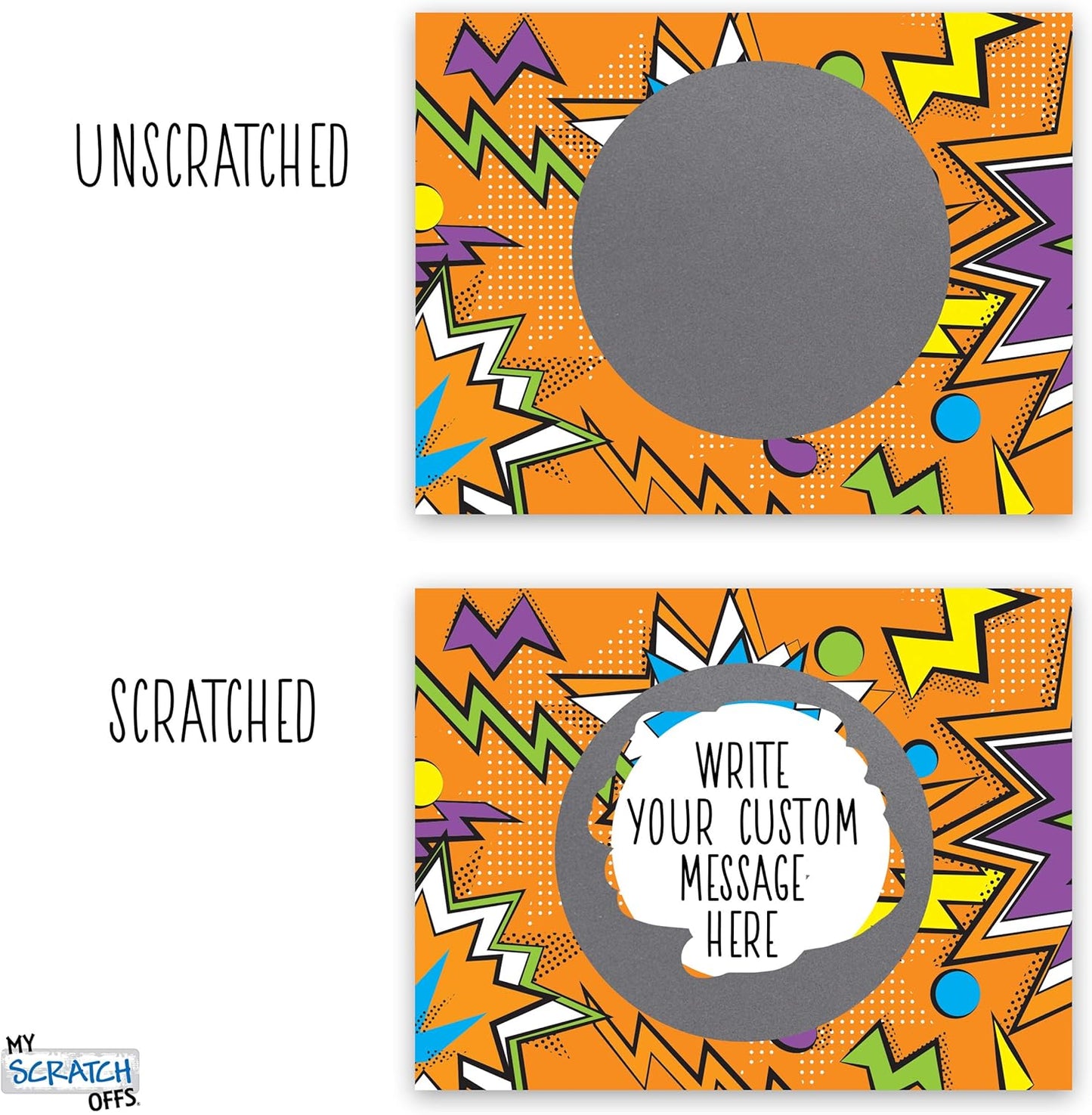My Scratch Offs - Customizable Scratch-Off Cards Graffiti Design for Prizes, Classroom Rewards & Teacher Supplies, 50 Pack